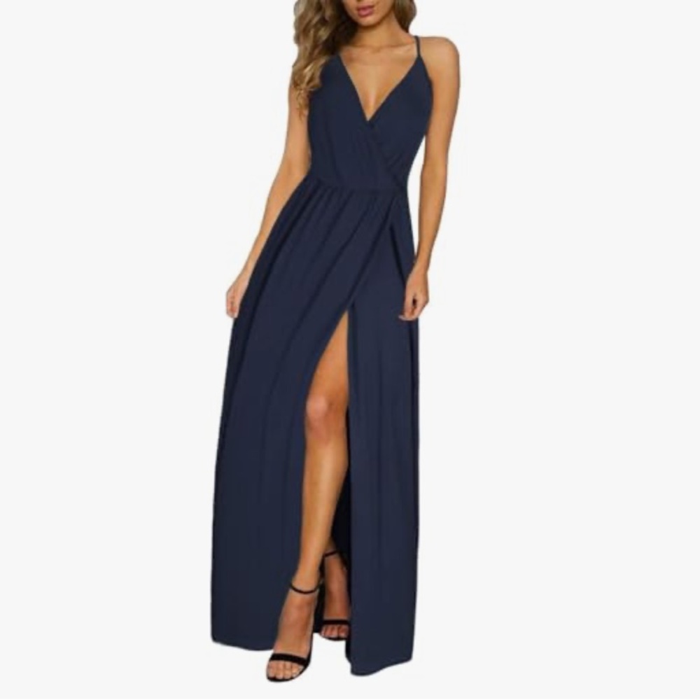 NWT Elegant Navy Blue Maxi Dress